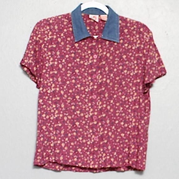 Vintage 90s no boundaries floral button up blouse - Picture 1 of 6